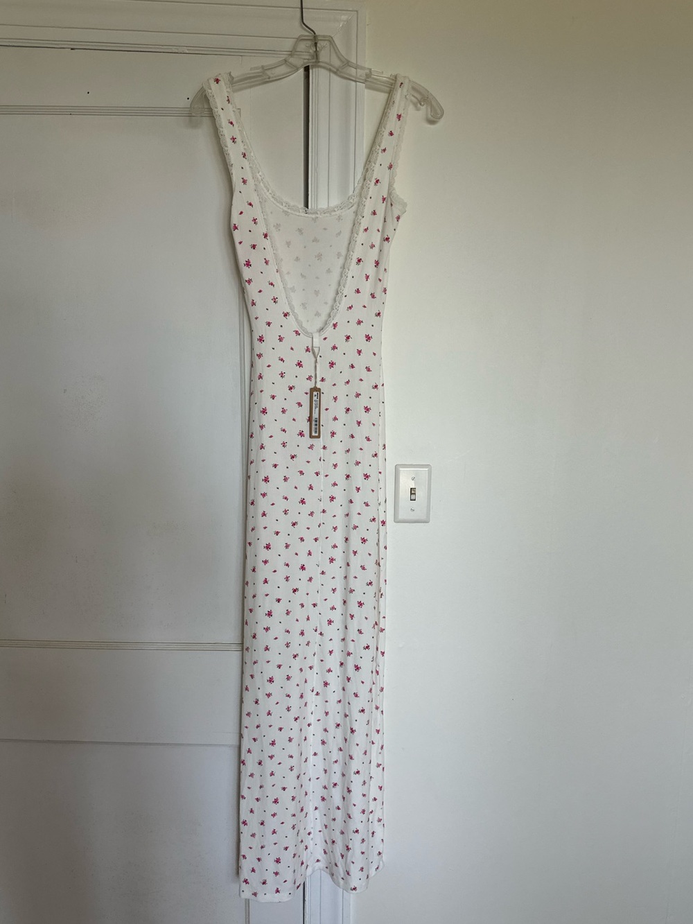 Skims Soft Lounge Lace Long Slip Scoopneck Dress - Picture 6 of 10